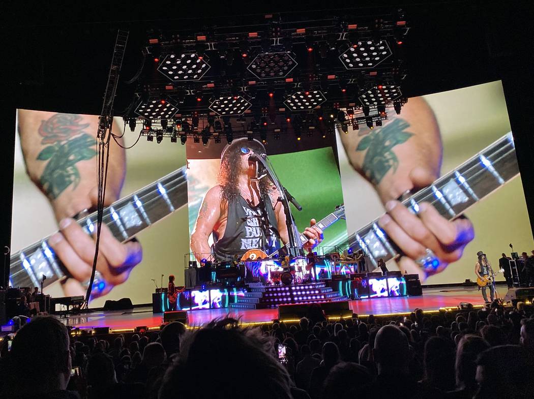Guns N' Roses is shown at the Colosseum at Caesars Palace during the final leg of the band's "N ...