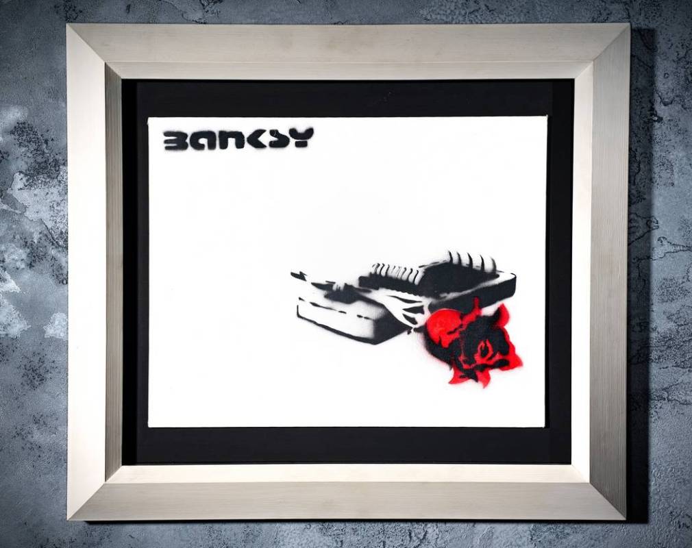 "Rose Trap" is one of the Bansky works in the exhibit. ("Banksy: Genius or Vandal?")