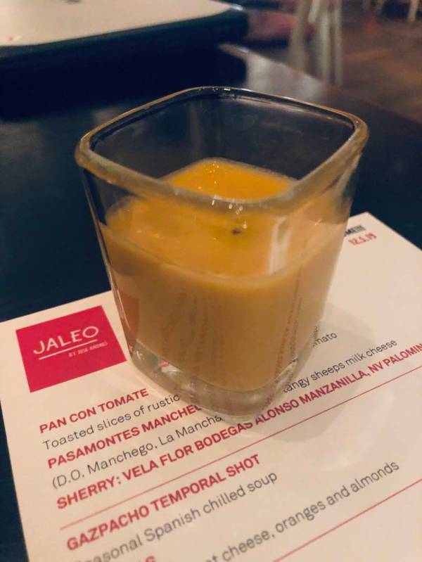 Gazpacho temporal is on the menu at Jaleo. (Al Mancini)