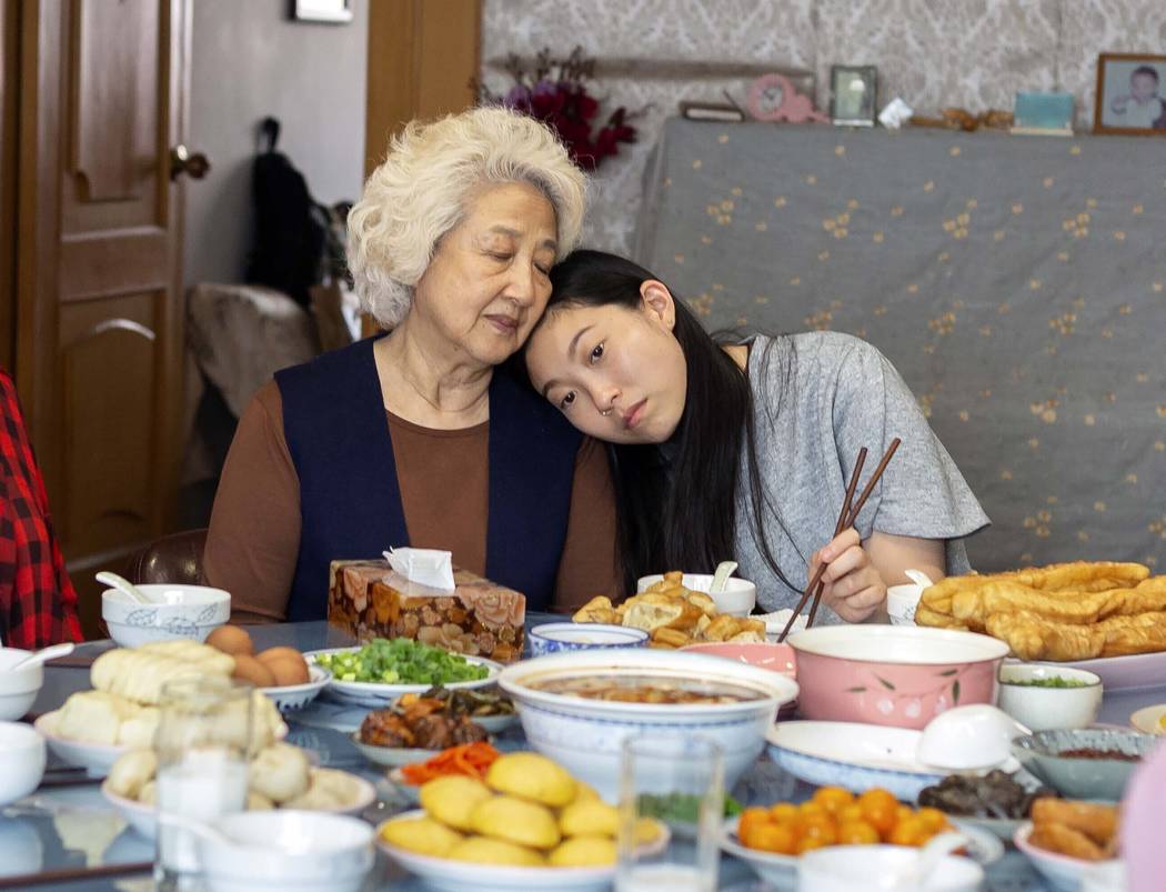 This image released by A24 films shows Zhao Shuzhen, left, and Awkwafina in a scene from " ...