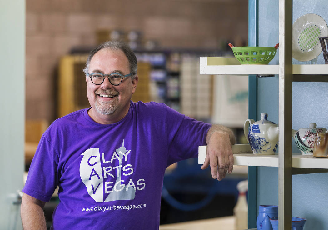 Thomas Bumblauskas, co-owner of Clay Arts Vegas, at the newly opened studio and gallery on Thur ...
