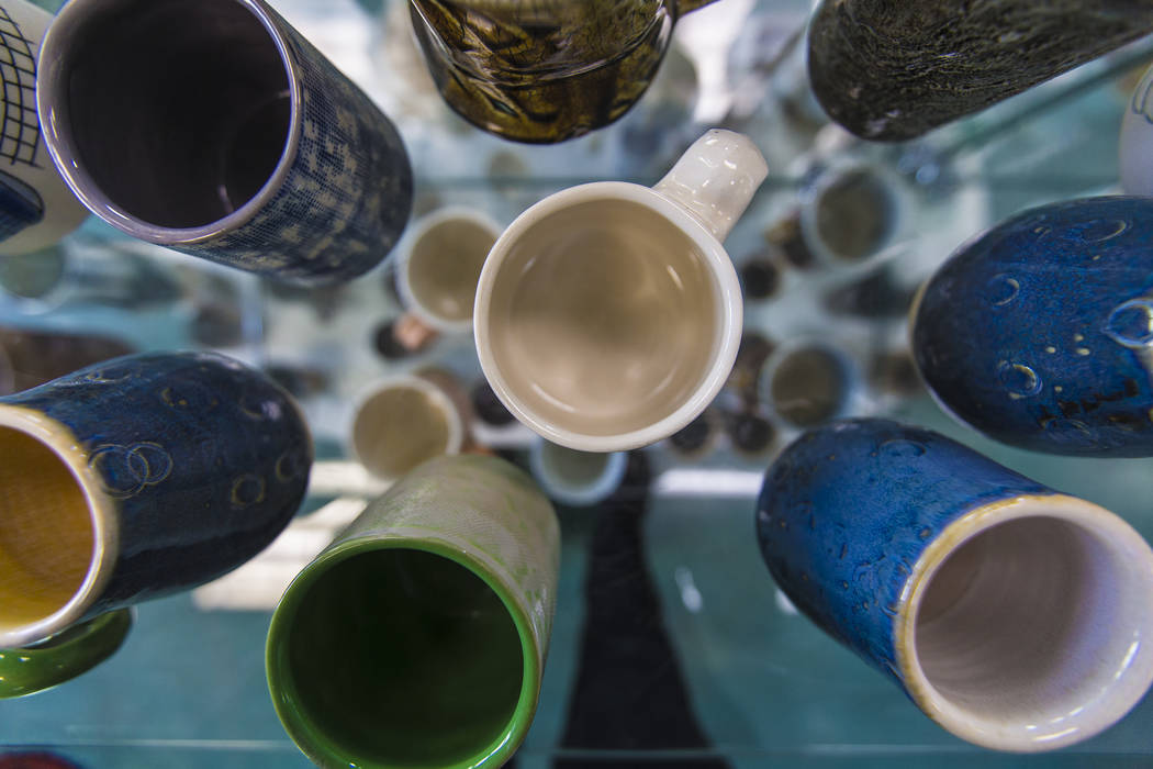 Hand-crafted work at Clay Arts Vegas on Thursday, Dec. 12, 2019, in Las Vegas. (Benjamin Hager/ ...