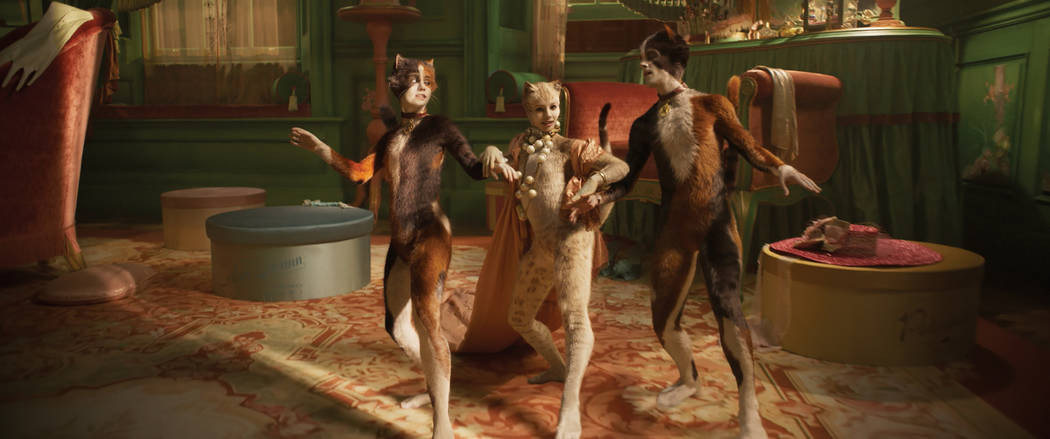 (from left) Rumpleteazer (Naoimh Morgan), Victoria (Francesca Hayward) and Mungojerrie (Danny C ...