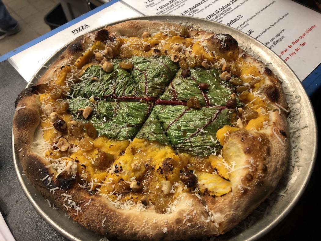 Chris Decker's Sweet cheeks pizza. (Al Mancini, Las Vegas Review-Journal)