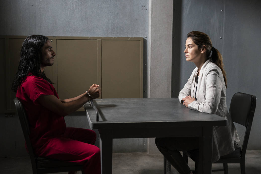 Mehdi Dehbi and Michelle Monaghan star in "Messiah." (John Golden Britt/Netflix)