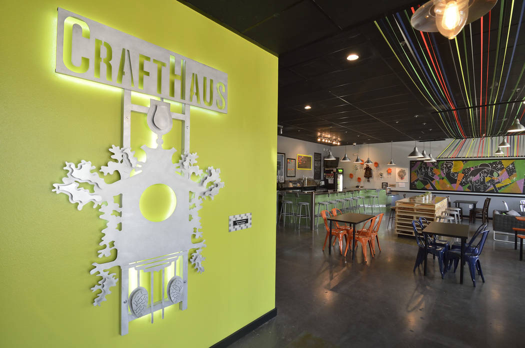 The taproom is shown at the CraftHaus Brewery at 7350 Eastgate Road in Henderson. (Review-Journ ...