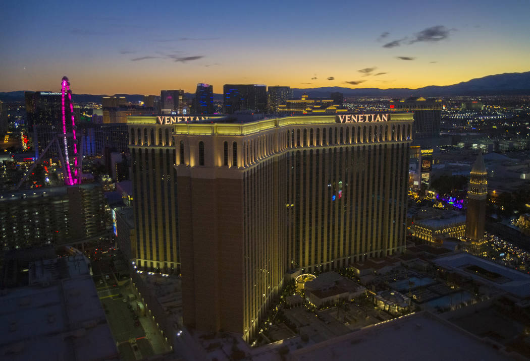 On the Strip on Tuesday, Dec. 31, 2019, in Las Vegas. (Benjamin Hager/Las Vegas Review-Journal) ...