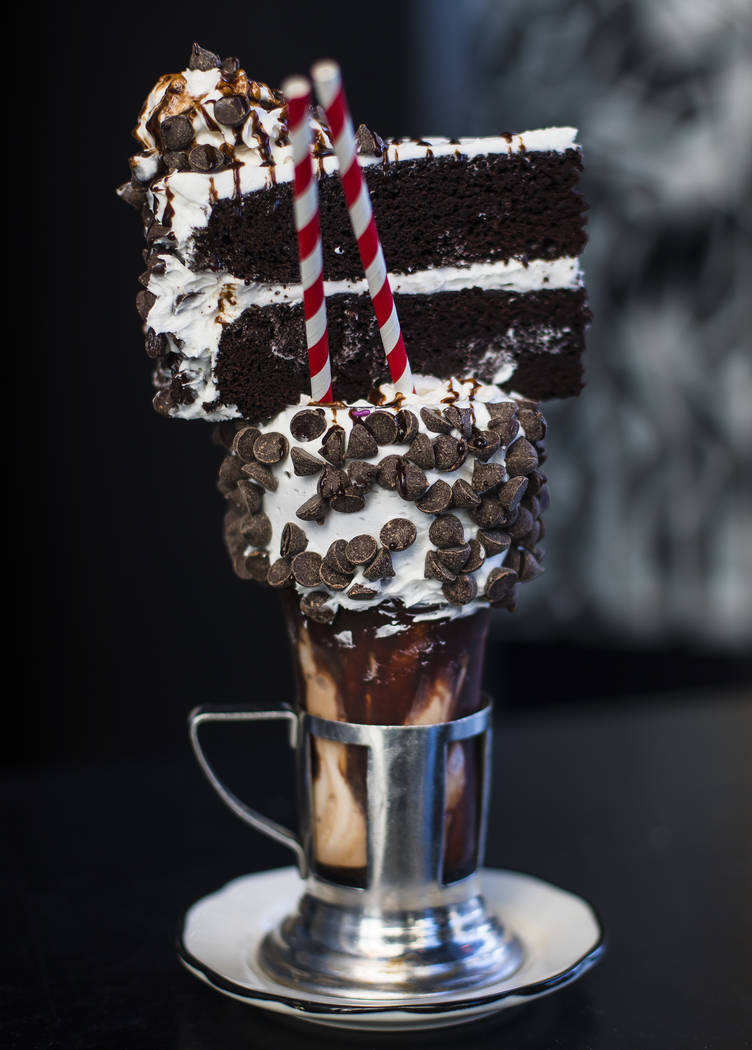The Vegan Black 'N White CakeShake at Black Tap at The Venetian in Las Vegas, Thursday, Jan. 23 ...