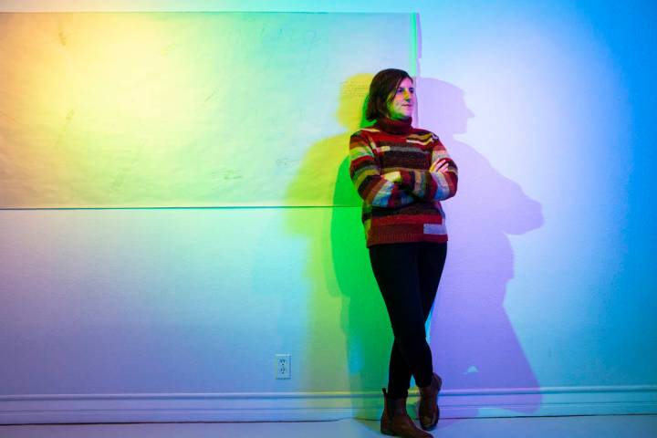 Cory Tamler, artist-in-residence at the Rogers Art Loft, poses for a portrait at the Rogers Stu ...