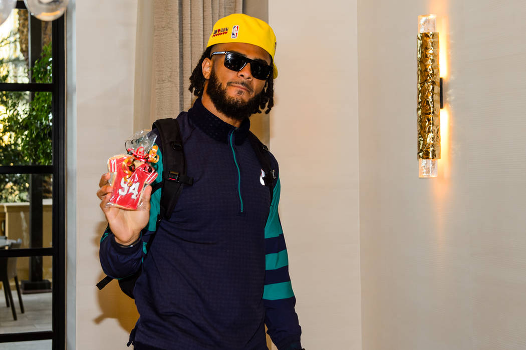 San Francisco 49ers' Fred Warner is shown at The Venetian on Monday, Feb. 3, 2020. (Las Vegas S ...