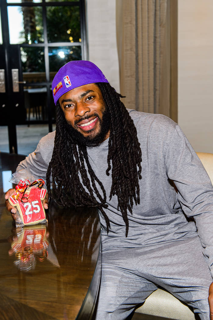 San Francisco 49ers DB Richard Sherman is shown at The Venetian on Monday, Feb. 3, 2020. (Las V ...