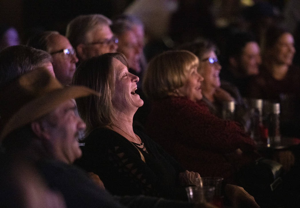 The audience at The Laugh Factory Comedy Club enjoys Shayma Tash’s set in February 2020 i ...