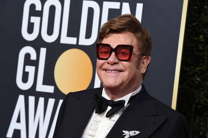 In this Jan. 5, 2020 file photo, Elton John arrives at the 77th annual Golden Globe Awards at t ...