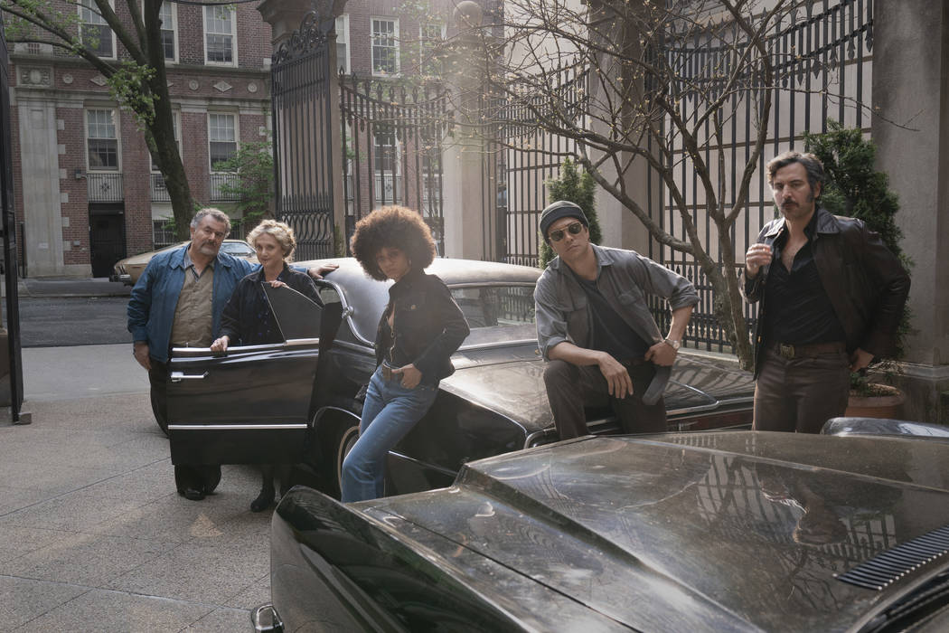 From left, Saul Rubinek, Carol Kane, Tiffany Boone, Louis Ozawa and Josh Radnor star in "Hunter ...
