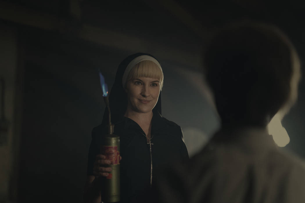 Kate Mulvany as Sister Harriet in "Hunters." (Christopher Saunders/Amazon Studios)