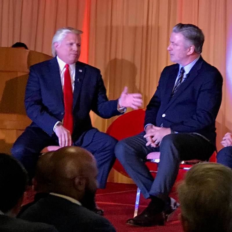 John Di Domenico and Alec Baldwwin are shown at a fundraiser for California State Assemblyman E ...