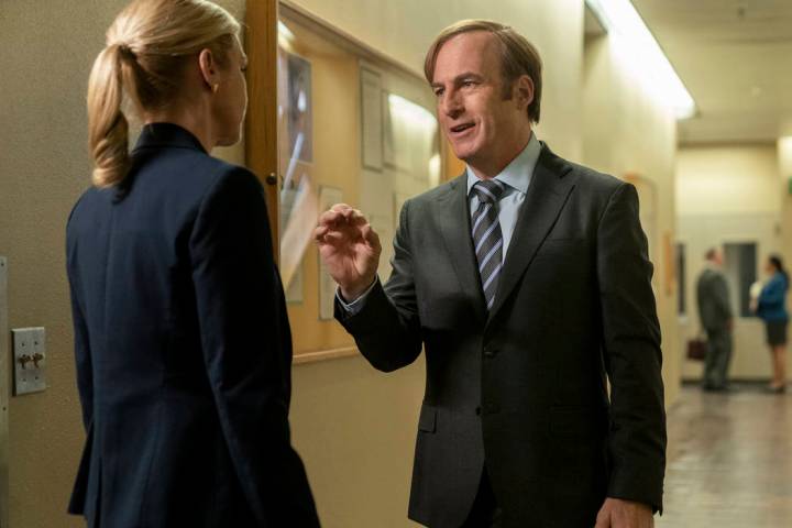 Bob Odenkirk as Jimmy McGill, Rhea Seehorn as Kim Wexler - Better Call Saul _ Season 5, Episode ...