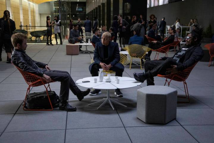 From left, Aaron Paul, Lena Waithe and Marshawn Lynch in a scene from "Westworld." (John P. Joh ...