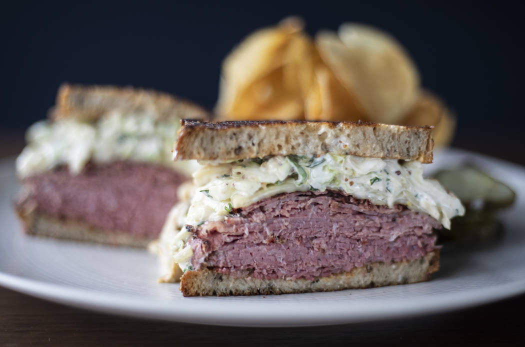 Tuch's Reuben Sandwich, named for Golden Knights' forward Alex Tuch, at Wolfgang Puck Players L ...