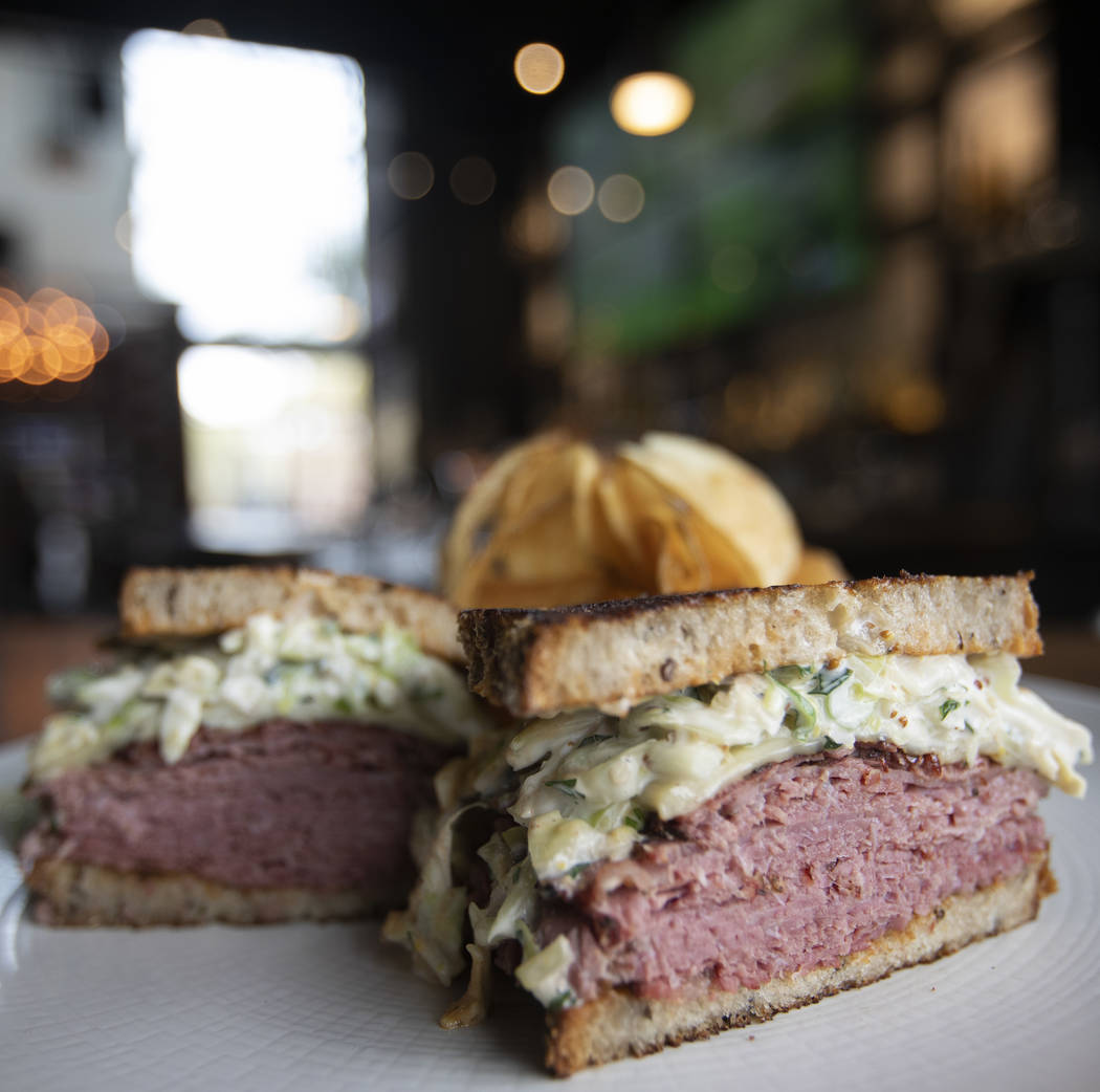Tuch's Reuben Sandwich, named for Golden Knights' forward Alex Tuch, at Wolfgang Puck Players L ...