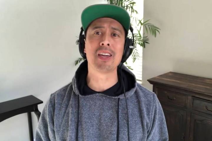 Bryan Chan is shown in the Las Vegas all-star video of "We Are the World." (Bryan Chan)