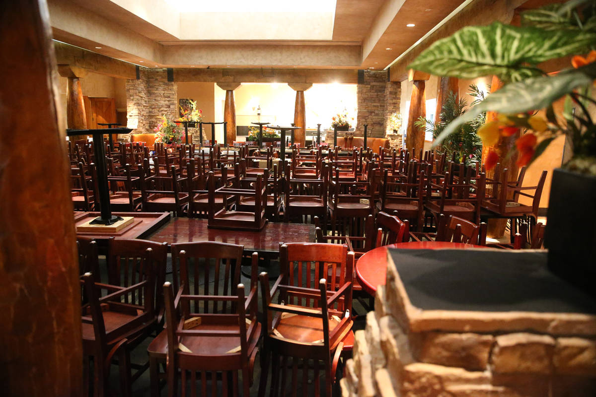 Inside the open Pampas Las Vegas restaurant in the Miracle Mile Shops in Las Vegas, Thursday, M ...