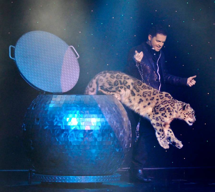 Magician Dirk Arthur performs in “Dirk Arthur’s Wild Illusions” at the Riviera hotel-casi ...