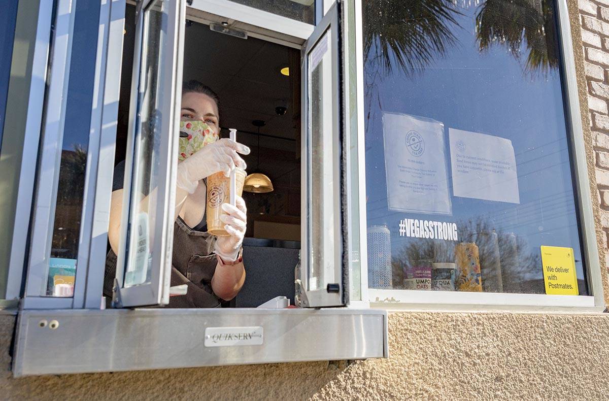 Lead shift supervisor Amber Thomas of Coffee Bean & Tea Leaf located on 6115 S Rainbow Blvd ...