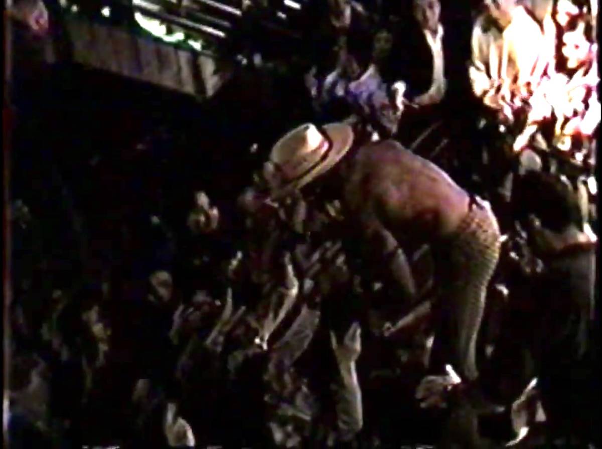 A screen grab of a video Dennis Rodman's trip to Beach Nightclub in June 1997. (Mike Ceragioli)