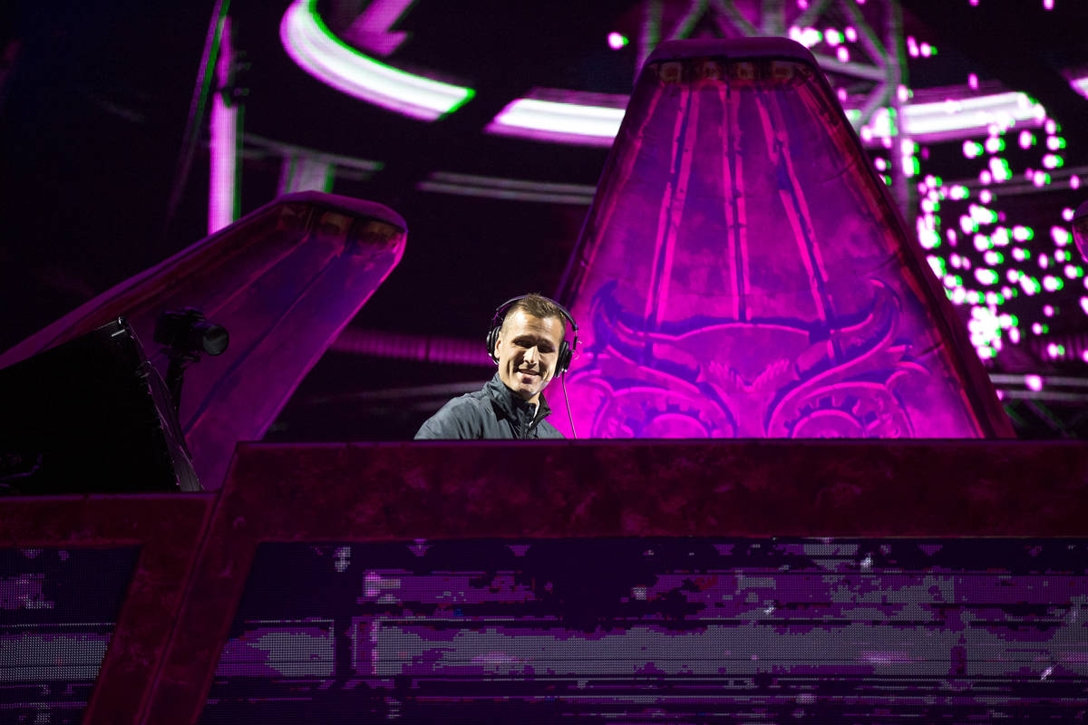 American DJ Kaskade performs on day one of the Electric Daisy Carnival at the Las Vegas Motor S ...