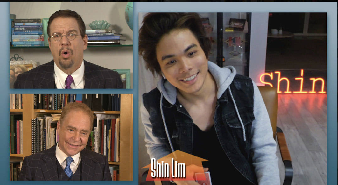 Penn & Teller and Shin Lim are shown shown during Penn & Teller's CW special "Try This At Home. ...