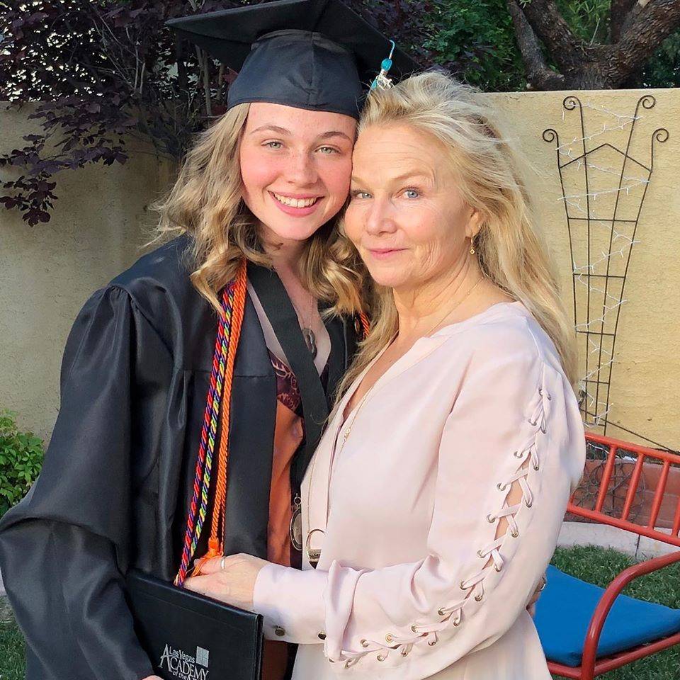 Megan Belk and her daughter Andress are shown the day Andress graduated from Las Vegas Academy ...