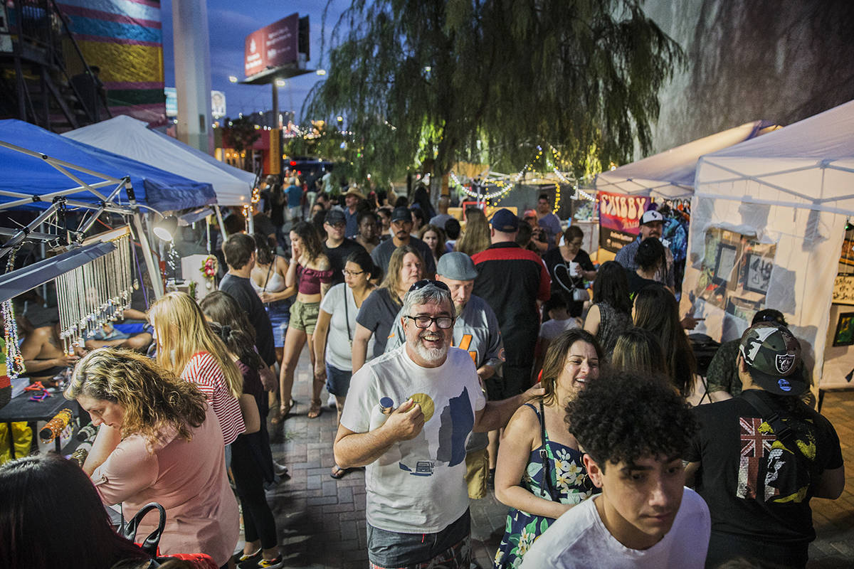 The streets in the Arts District are packed during First Friday's "Beat Street" event ...