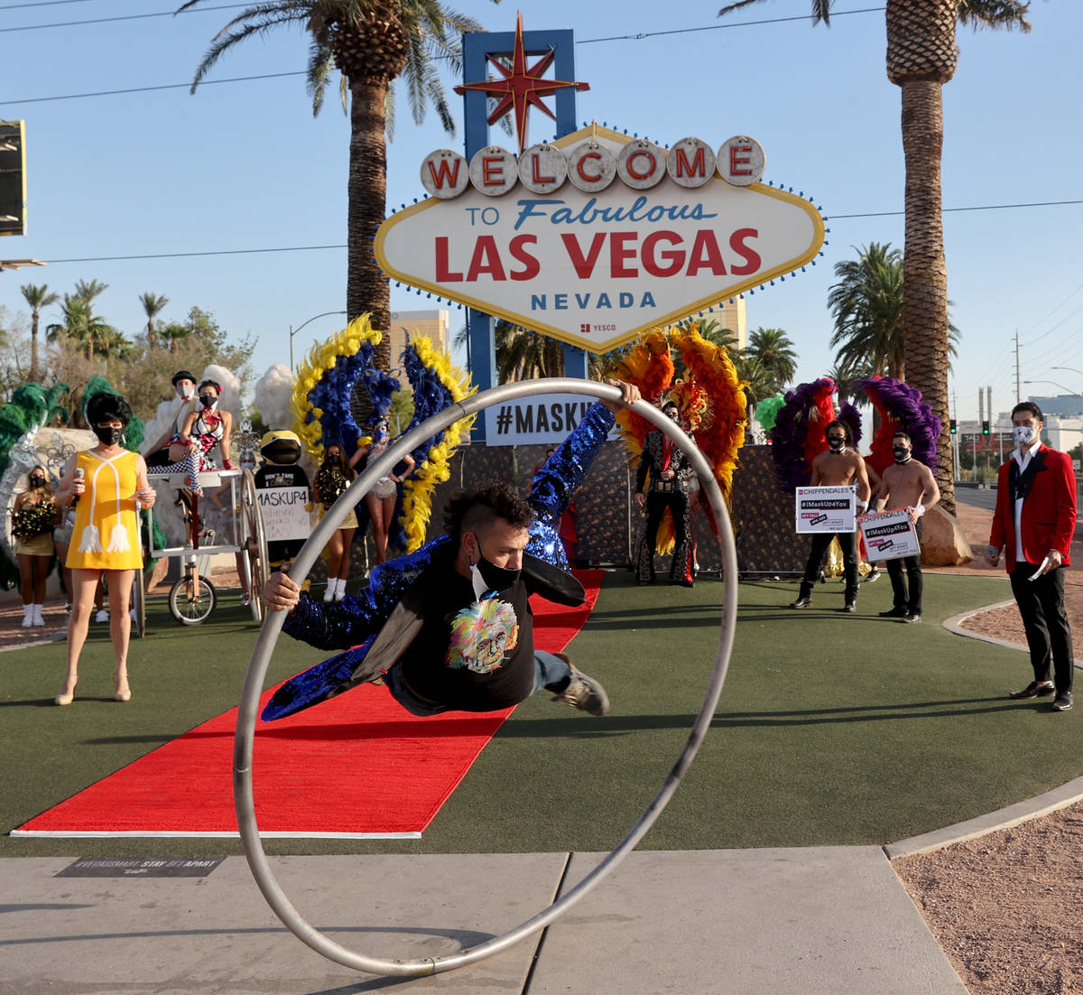 David Matz from Le Noir - The Dark Side of Cirque, "walks" the red carpet at the Welc ...