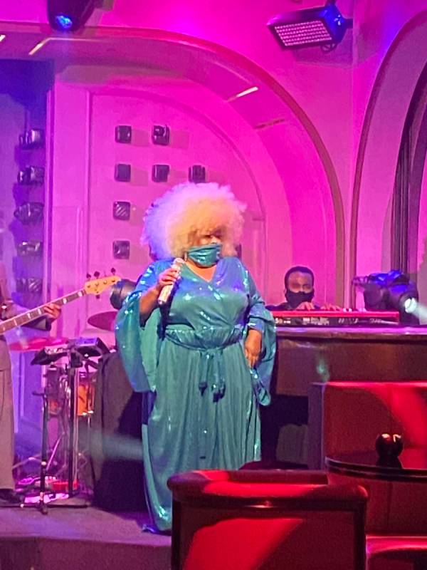 A masked Skye Dee Miles is shown at Rose. Rabbit. Lie. at the Cosmopolitan of Las Vegas on Thur ...