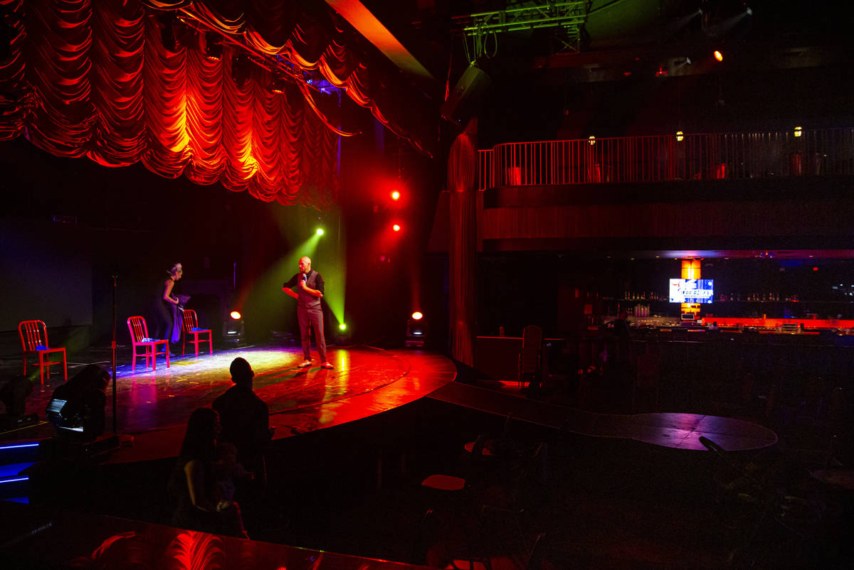 Aussie Heat performers on stage during a dress rehearsal at the Mosaic Theater on the Las Vegas ...