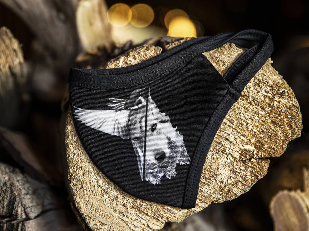 A custom face mask at Sparrow + Wolf on Tuesday, July 14, 2020, in Las Vegas. (Benjamin Hager/L ...