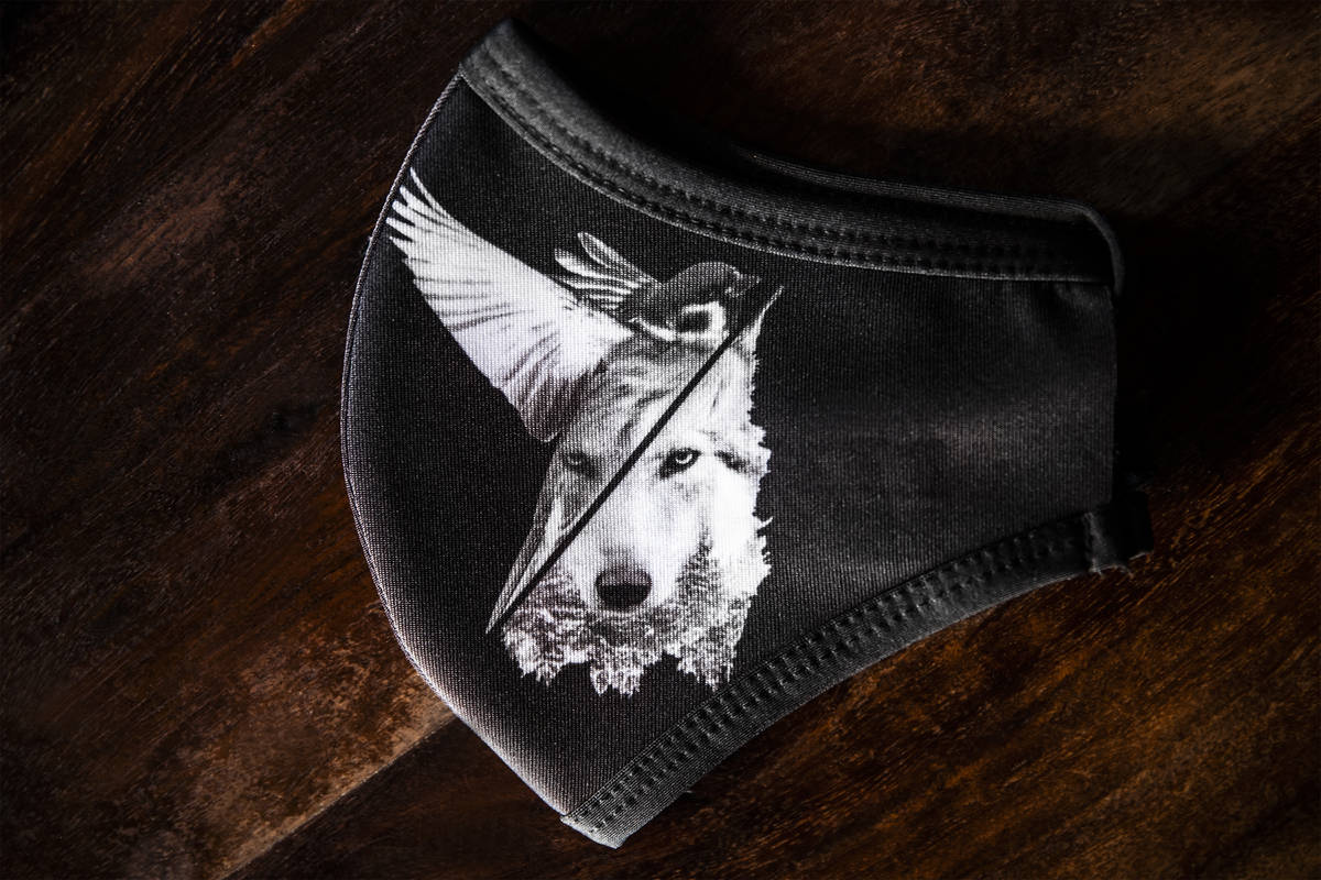 A custom face mask at Sparrow + Wolf on Tuesday, July 14, 2020, in Las Vegas. (Benjamin Hager/L ...