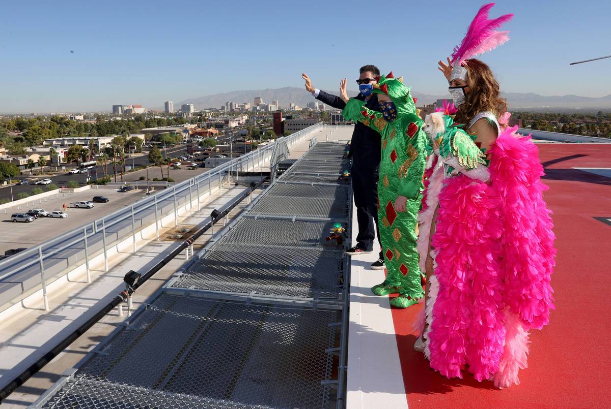Jade Simone, Mr Piffles, Piff the Magic Dragon and Las Vegas Review-Journal columnist John Kats ...