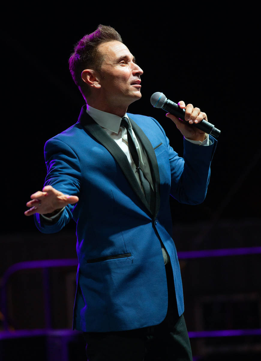 Travis Cloer is shown onstage at "The Rockin' Retro Drive-In Show" at Westfield North County sh ...