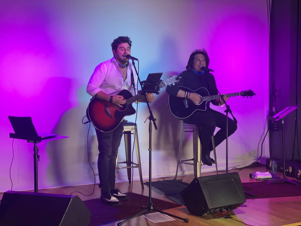 Vinny "Vin A." Adinolfi and his father, Vinny Adinolfi, perform at E String Poker Bar on Aug. 6 ...