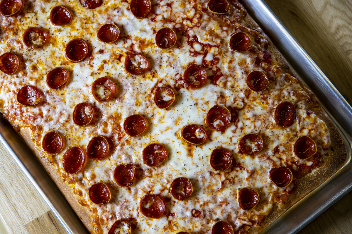 A Roman style pepperoni pizza at Pizza Forte in the University Gateway Building off of Maryland ...