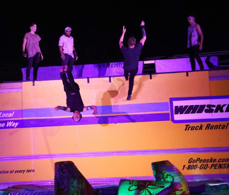Greg Pennes, from left, Elijah Holt, Julian Callari, Holland Lohse and Marley Webster perform t ...