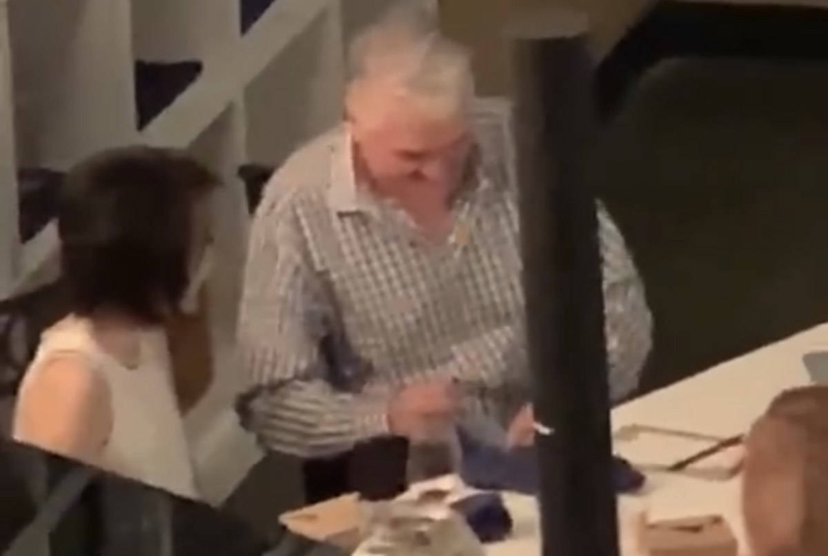 Gov. Steve Sisolak is shown with his wife, Kathy, and another couple in a screen grab from a vi ...