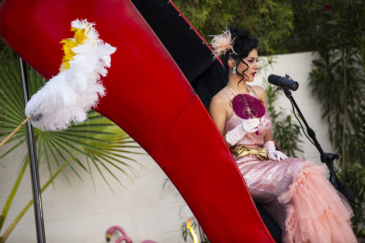 Melody Sweets is shown in her shoe prop during the PodKats! "End of Summer bash" with John Kats ...