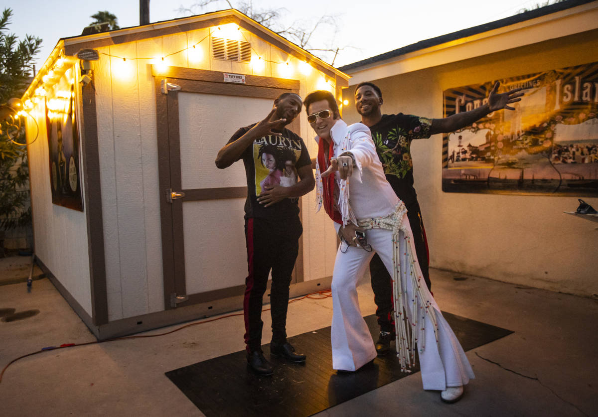 Four Queens headliner and Elvis tribute artist Steve Connolly and twin tap tandem Sean and John ...