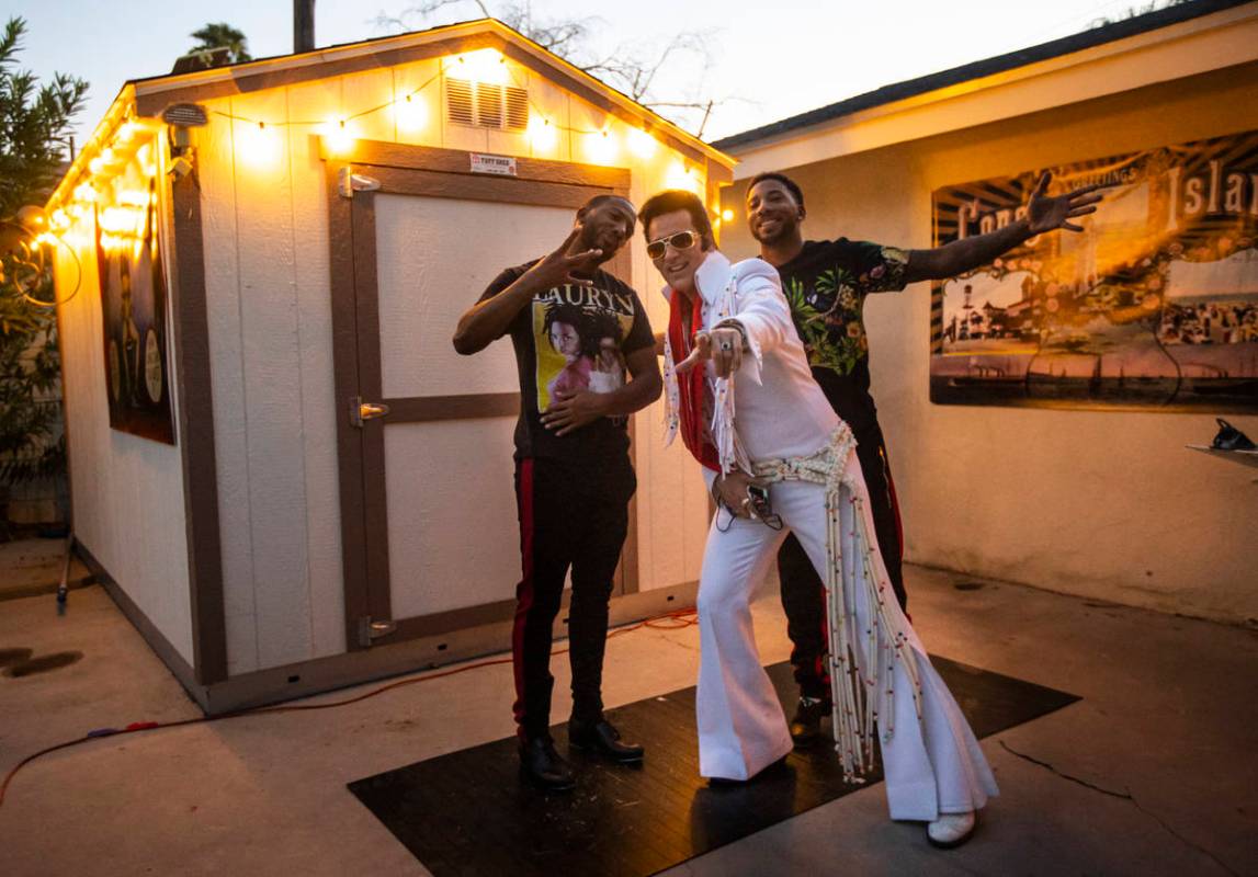 Four Queens headliner and Elvis tribute artist Steve Connolly and twin tap tandem Sean and John ...