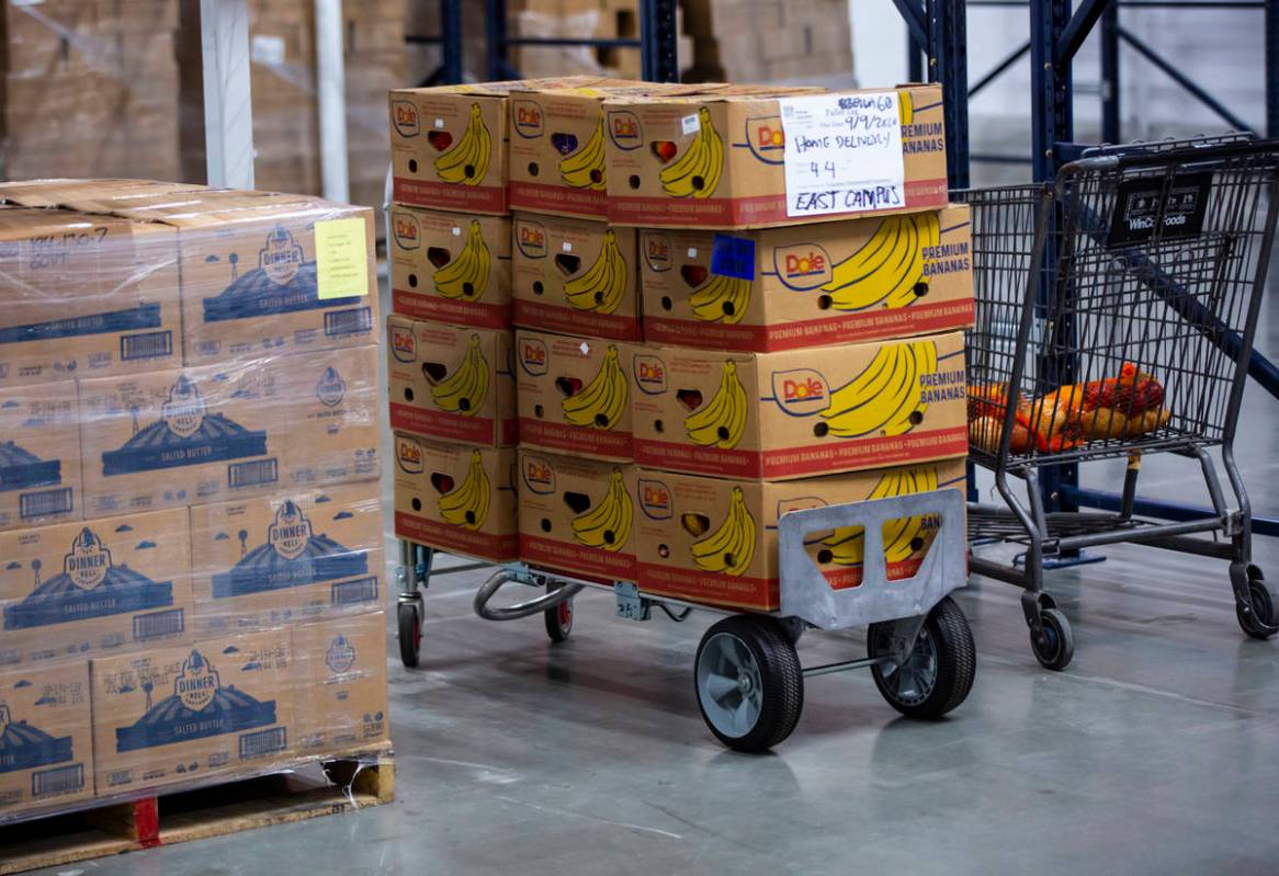 Food is stored at the new east campus of the Three Square food bank at 3915 E. Craig Road in La ...