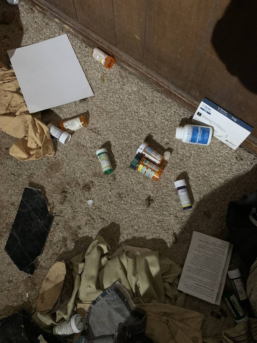 Bottles of Joe Exotic's prescription medication is shown at the Greater Wynnewood Exotic Animal ...