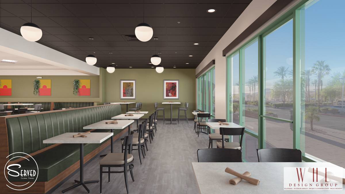 Proposed post-COVID layout of the future Served Global Cuisine. (WHL Design Group)